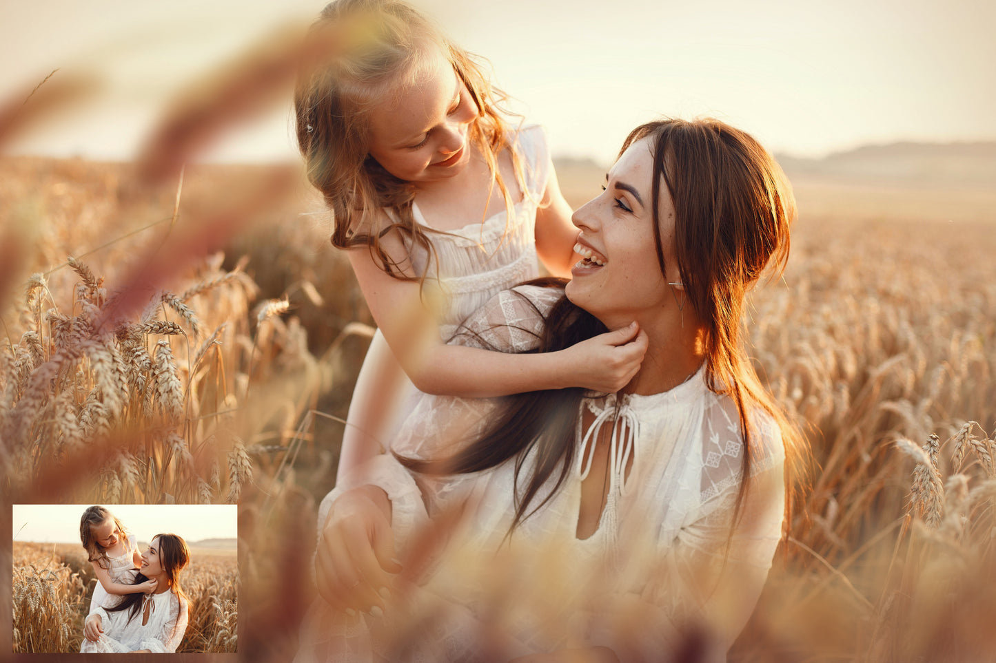 Golden Field Wheat Overlays for Photoshop, Cornfield PNG Photo Effects, Summer Grass Digital Backgrounds for Outdoor Portraits