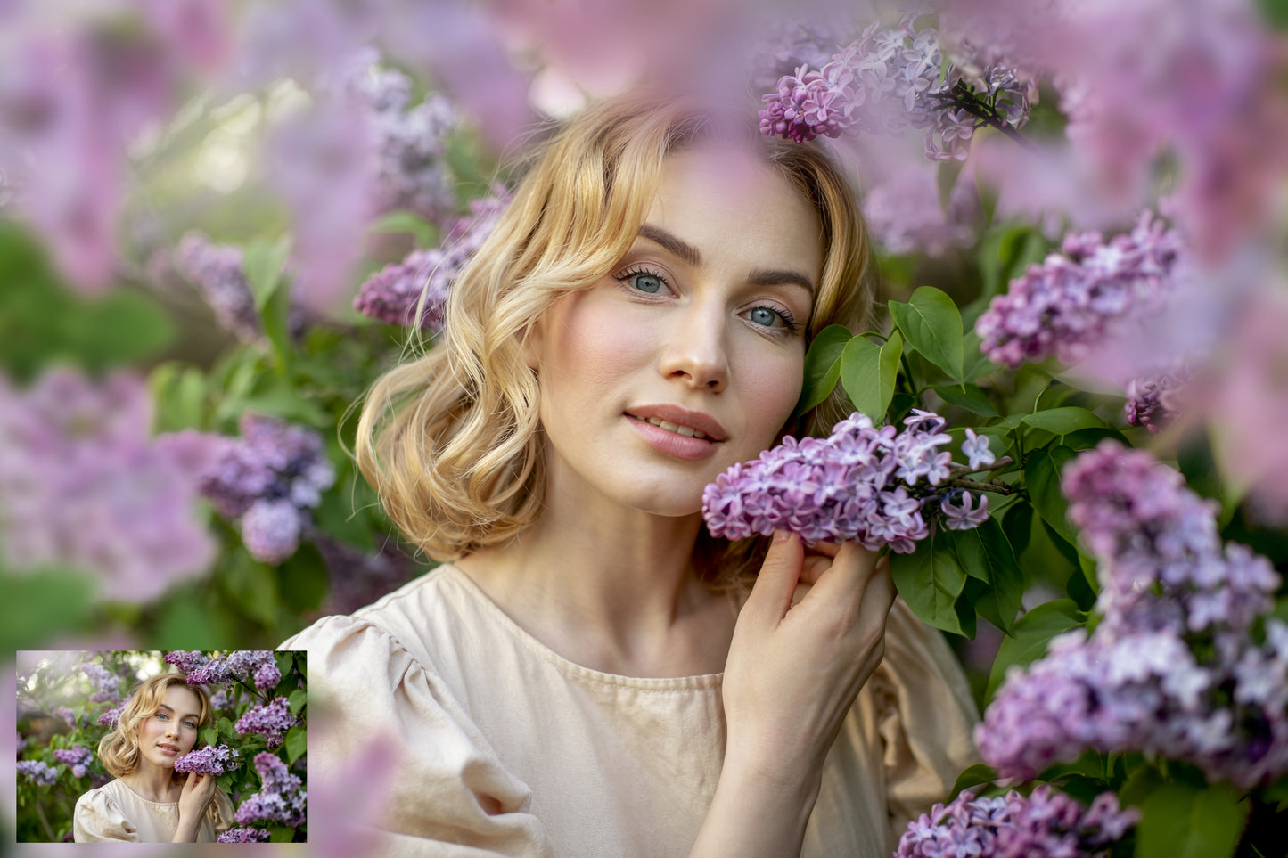Lilac Flower Overlays for Photoshop, Spring Floral PNG for Romantic Portraits, Dreamy Bloom Overlay Pack for Photographers and Creators