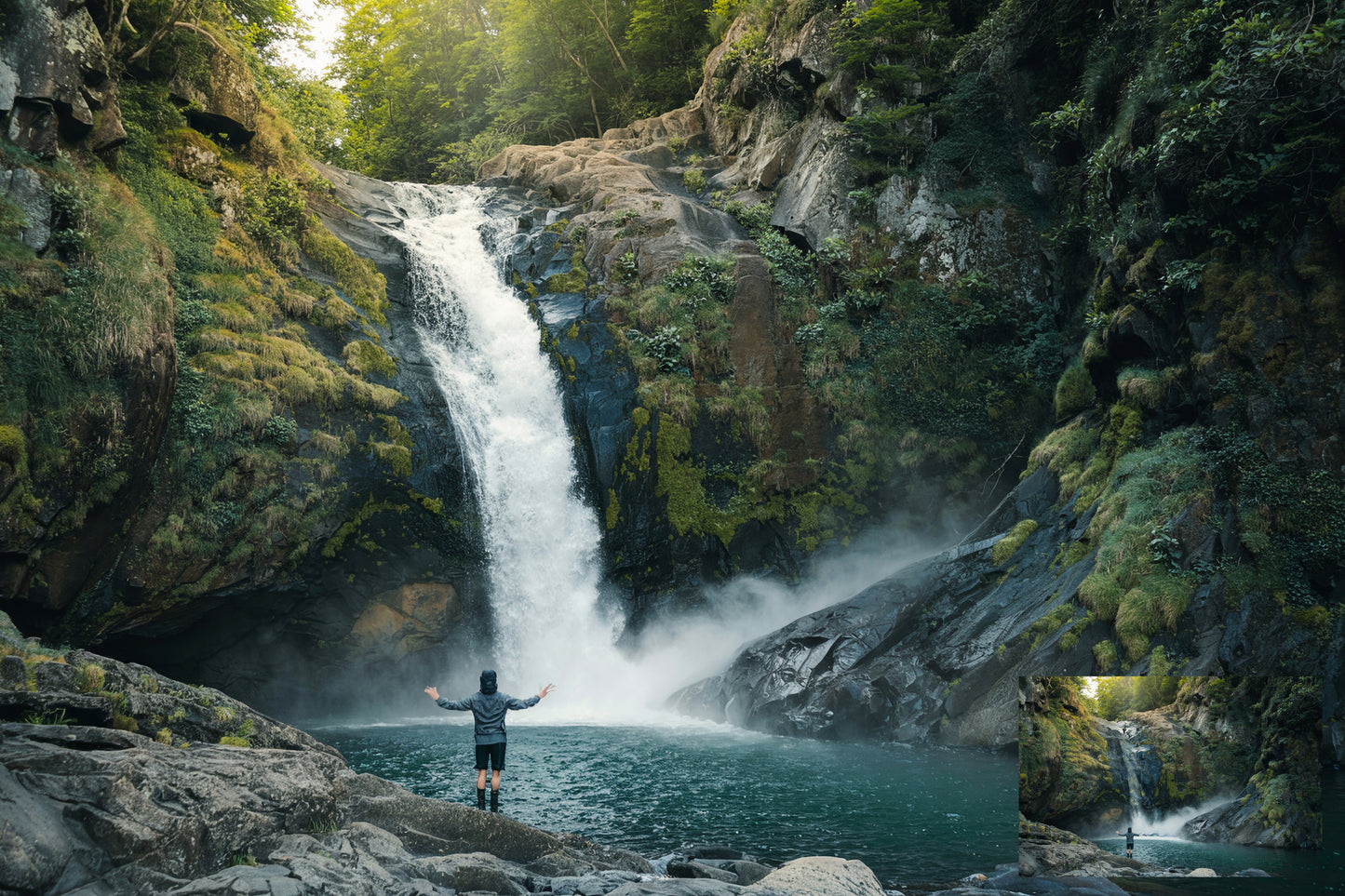 Waterfall Overlays for Photoshop, Realistic PNG Cascading Water Effects, Nature Landscape Splash Photo Overlay Pack for Travel and Outdoor Edits